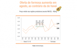 MAMÃO/CEPEA: Oferta de formosa aumenta em agosto, ao contrário da de havaí