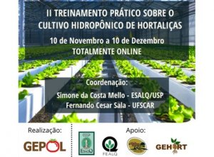 SORTEIO: II Treinamento Prático sobre o Cultivo Hidropônico de Hortaliças